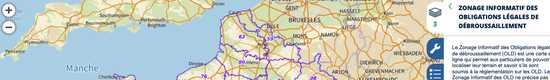 Cartographie de zonages des Obligations Légales de Débroussaillement