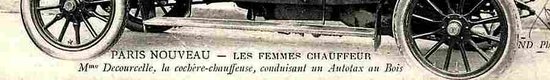 Marque inconnue - Femme chauffeur Taxi autotax a capote - Voiture ancienne de 19--